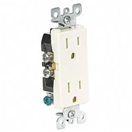 Ezgeneration Straight Blade Receptacle, 5-15R, 15 A, 125V AC, 2 Pole, 3 Wire, Flush Mount, Grounded EZ336104